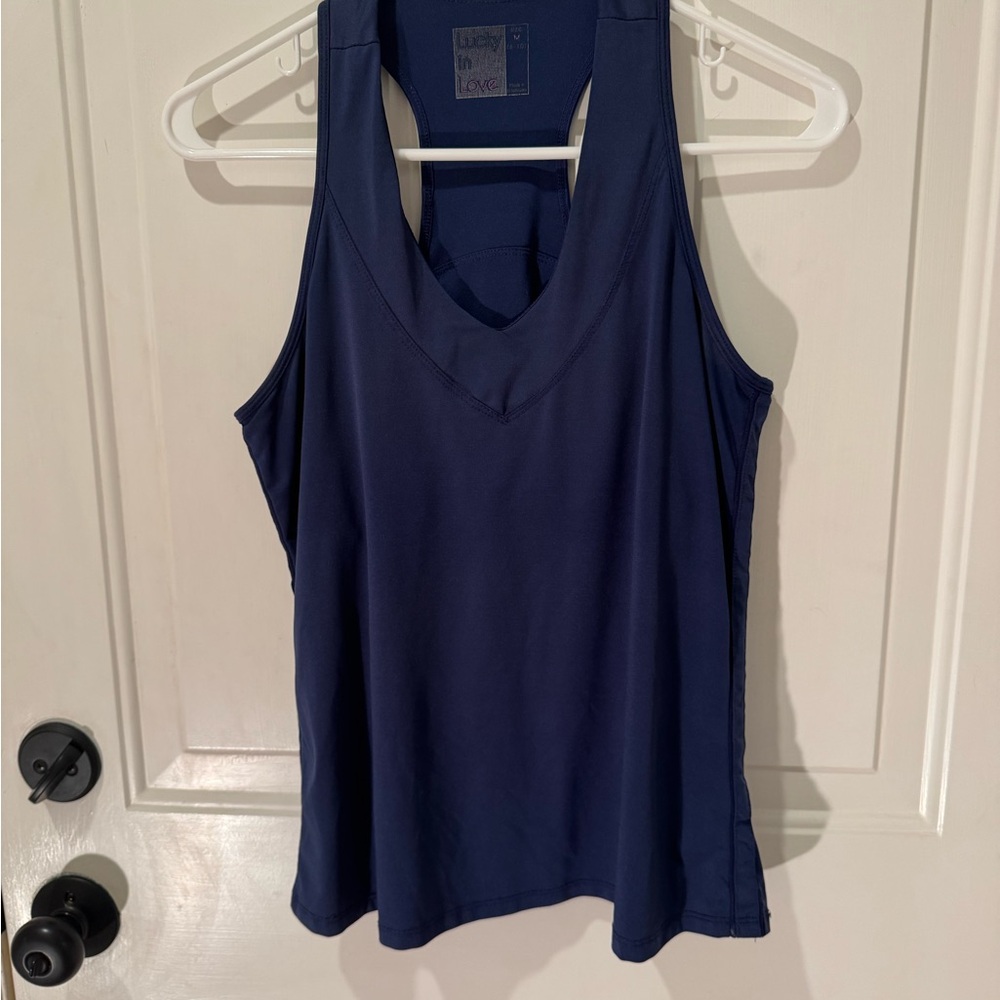 Lucky in Love Navy Tank Top